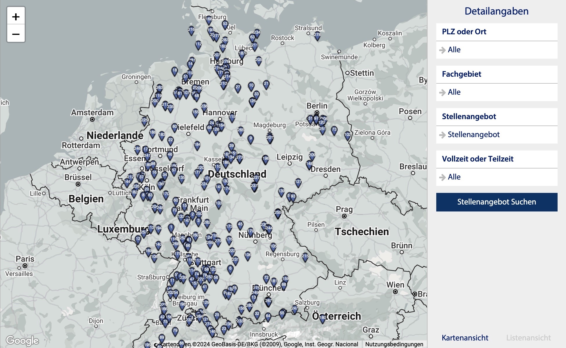 Karte Map Ärztestellen Angebote