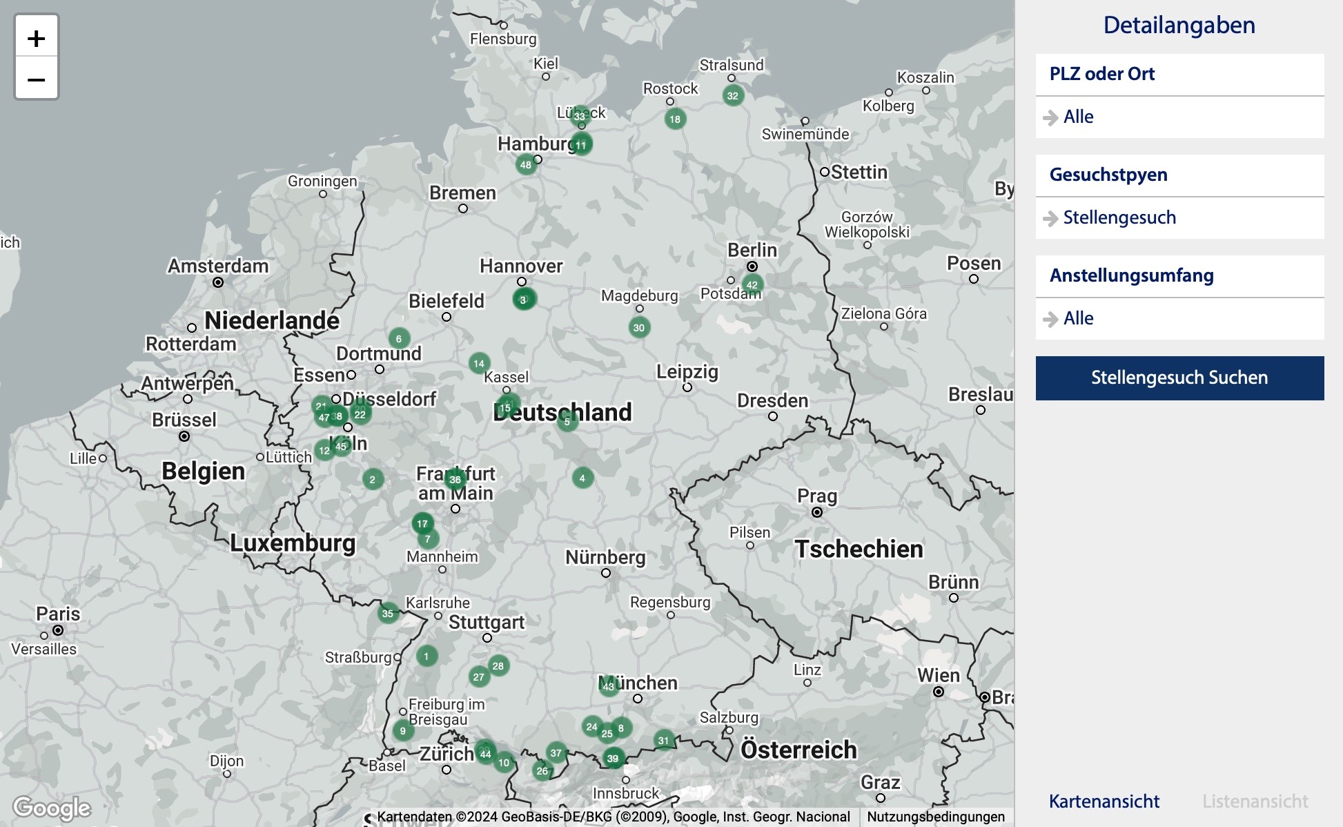 Karte Map Praxisimmobilien Suche