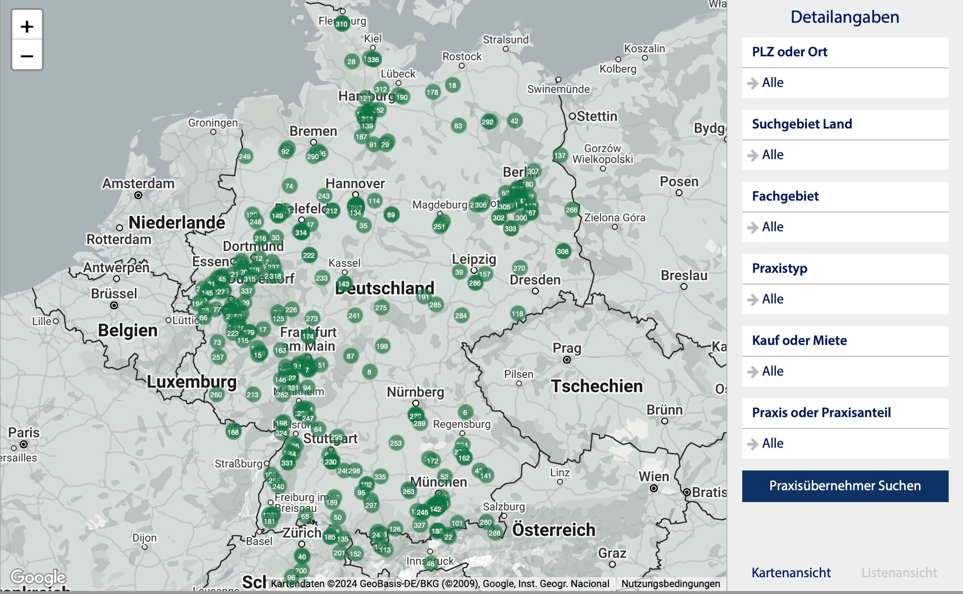 Karte Map Praxisübernahme